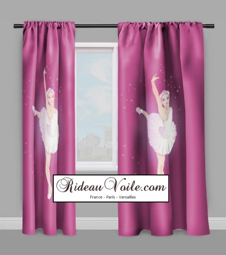 Tissu ameublement au mètre motif silhouette Danseuse étoile rideau couette voilage