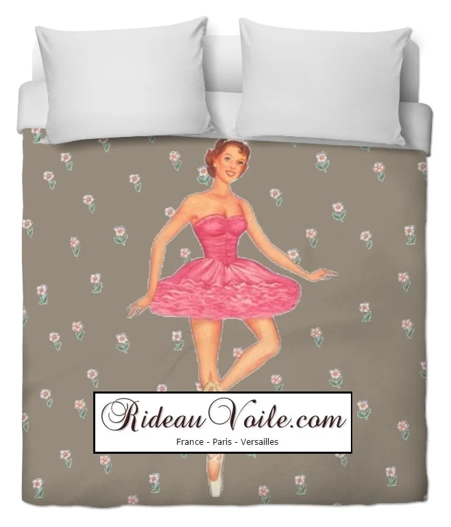 Tissu ameublement mètre motif silhouette Danseuse étoile rideau couette voilage