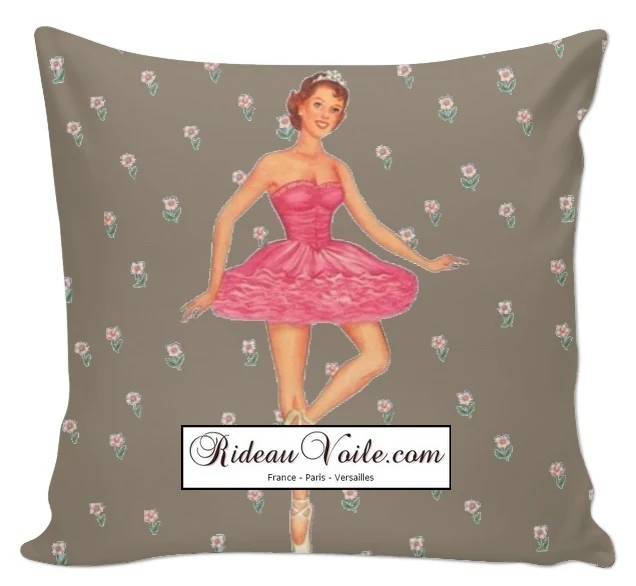 Tissu ameublement mètre motif silhouette Danseuse étoile rideau couette voilage