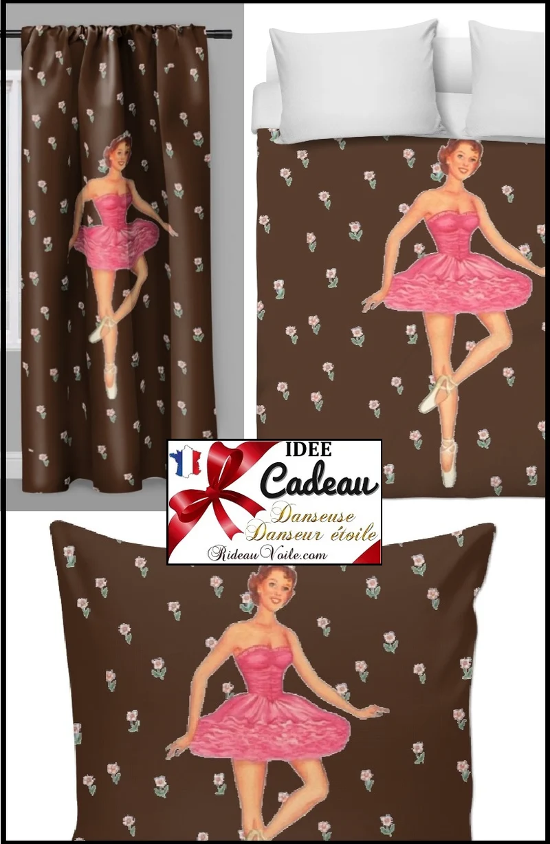 Tissu ameublement mètre silhouette Danseuse étoile ballerine rideau couette voilage