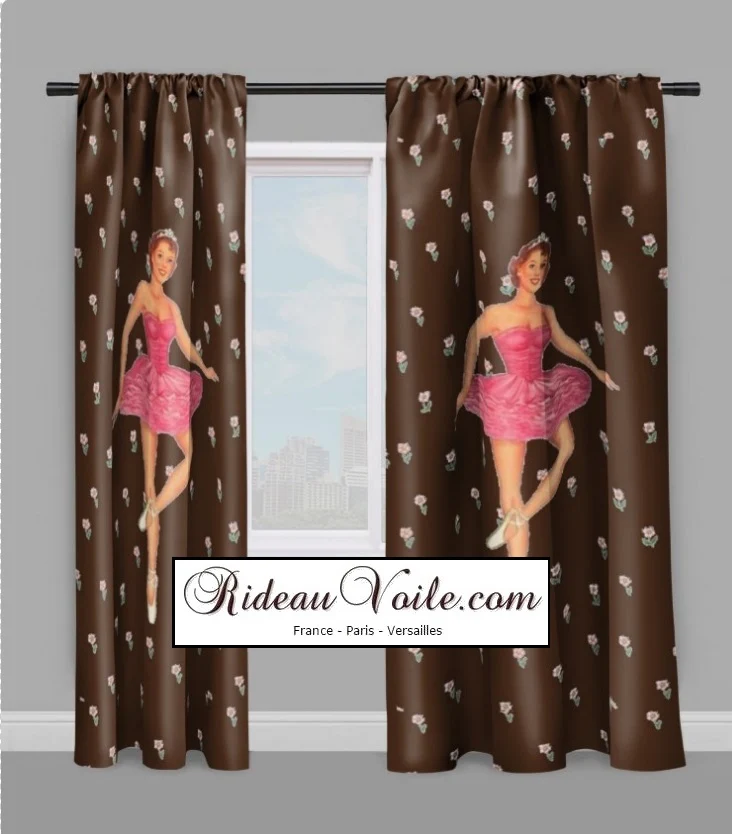Tissu ameublement mètre silhouette Danseuse étoile ballerine rideau couette voilage