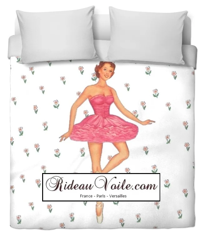 Tissu au mètre motif Danseuse ballet Classique étoile rideau housse couette voilage