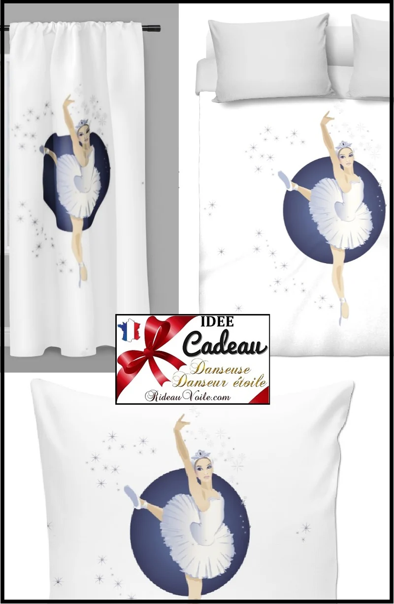 Tissu au mètre motif Danseuse Classique étoile Ballet Lac des Cygnes Opéra