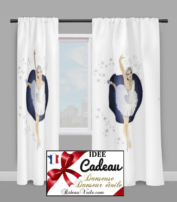 Tissu au mètre motif Danseuse Classique étoile Ballet Lac des Cygnes Opéra