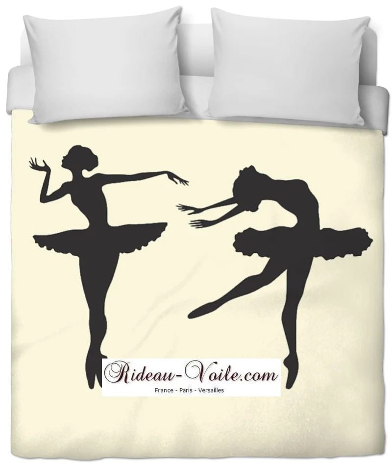 Tissu imprimé silhouette danseuse rideau couette voilage fabric dancer pattern ballerina