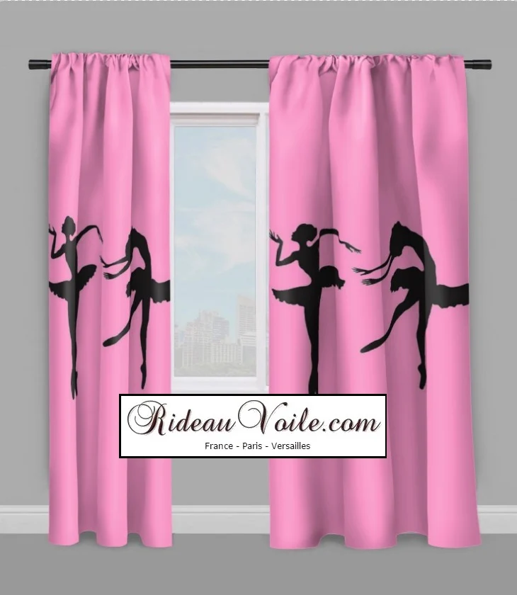 Motif tissu imprimé silhouette danseuses étoile classique rideau housse couette voilage