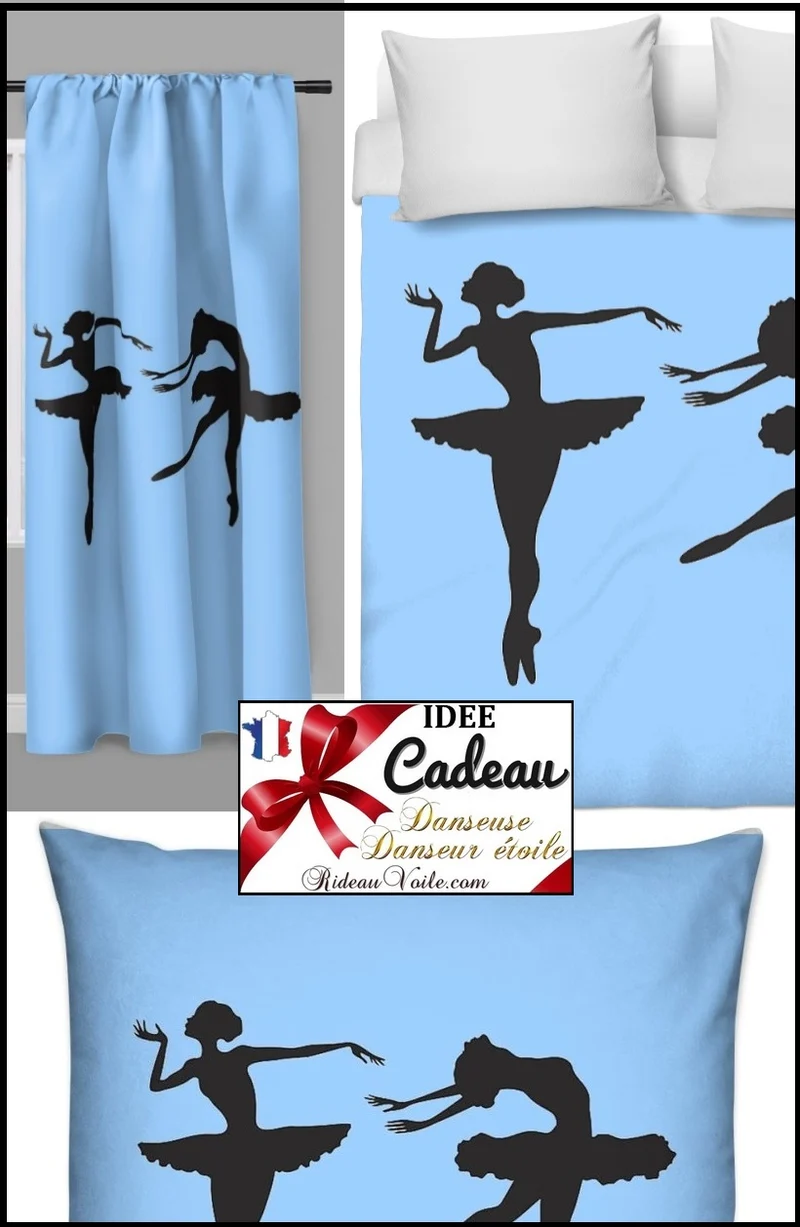 Tissu décoration enfant mètre rideau couette motif ballerine danseuse étoile classique