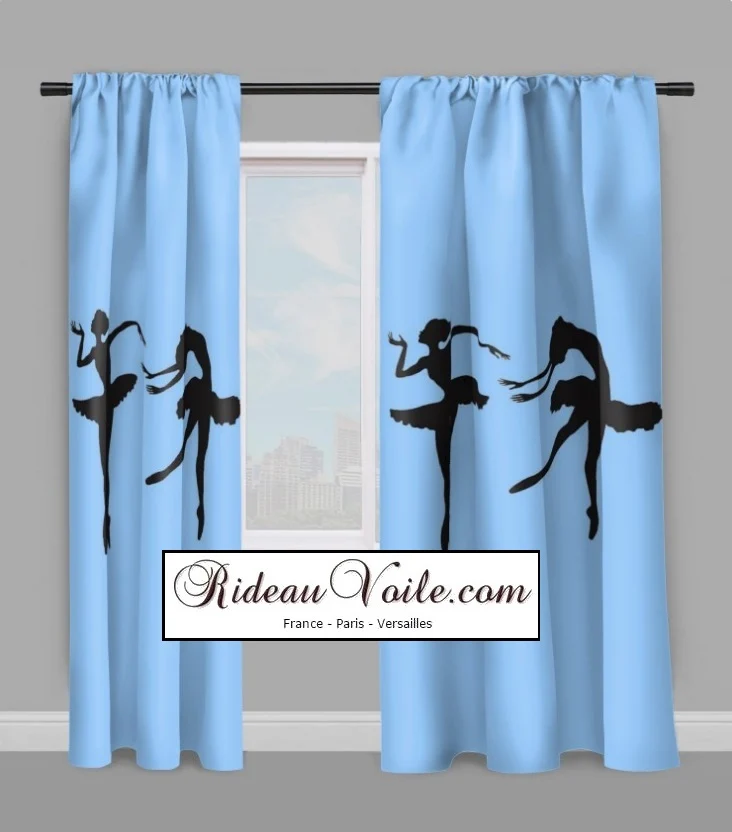 Tissu décoration enfant mètre rideau couette motif ballerine danseuse étoile classique