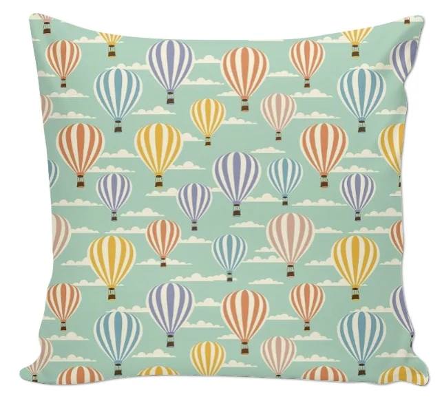 Tissu ameublement motif pois rond montgolfière mètre rideau housse couette enfant
