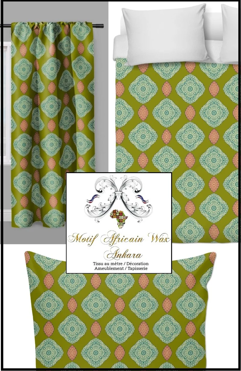 Designer décoration africaine voilage rideau couette tissu motif AFRICAIN mètre
