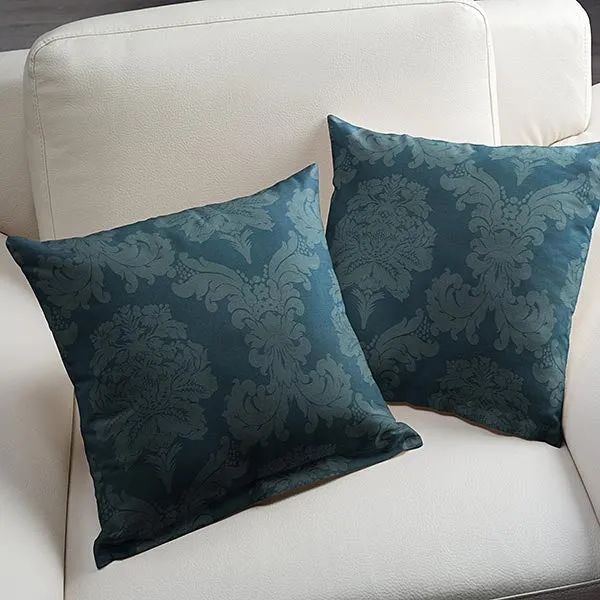 Tissu ameublement Tapisserie mètre jacquard DAMASCO Baroque bleu rideau