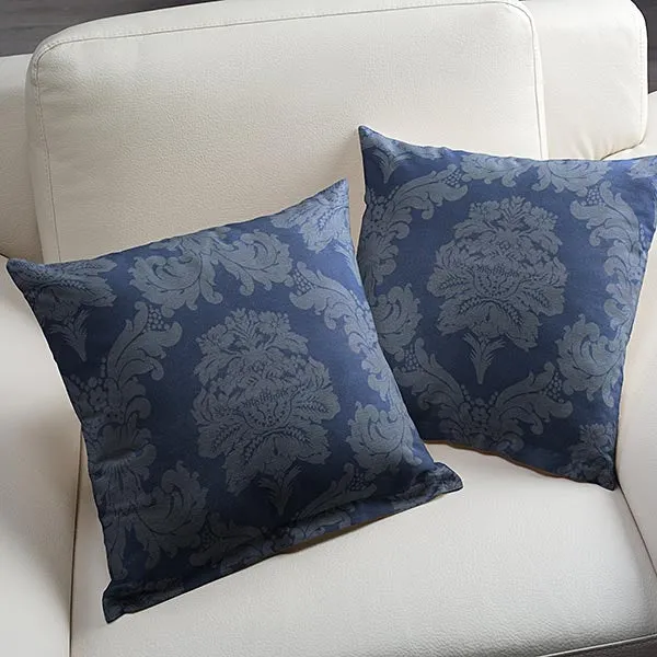 Boutique tissu ameublement mètre jacquard DAMASCO Baroque rideau Bleu roi
