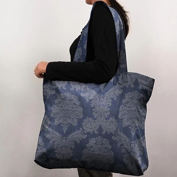 Boutique tissu ameublement mètre jacquard DAMASCO Baroque rideau Bleu roi