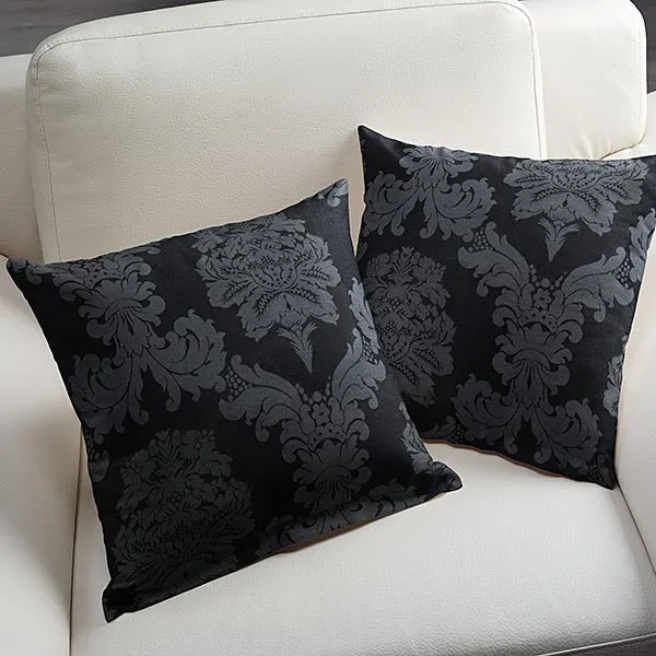 Tissu ameublement mètre jacquard DAMASCO Baroque rideau xtrento bleu navy