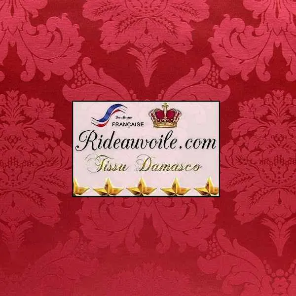 Tissu ameublement mètre jacquard DAMASCO Baroque rideau xtrento rouge vif