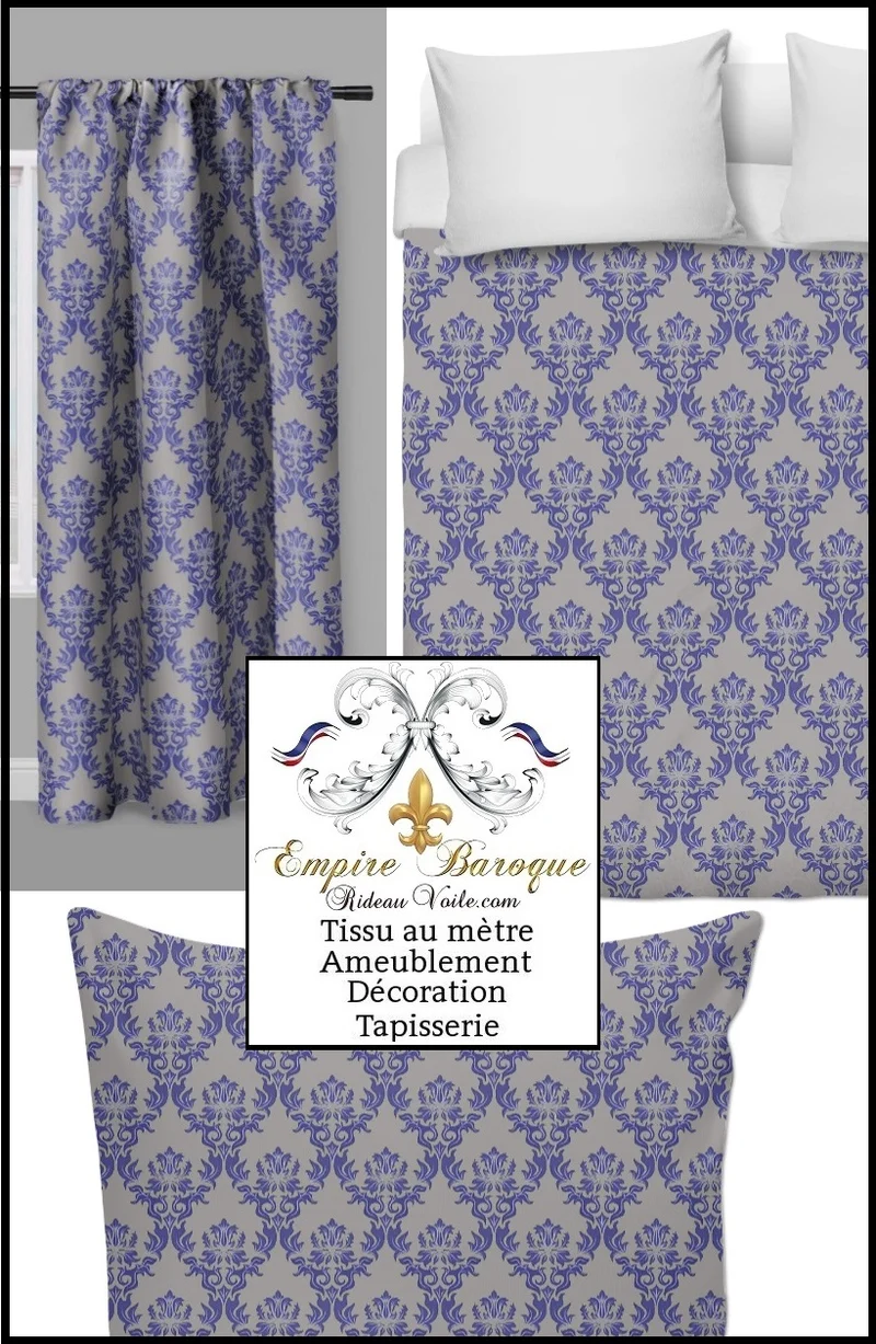 Tissu motif imprimé motif Damasco vorhang stoff tessuto tecido barroco barocke Muster