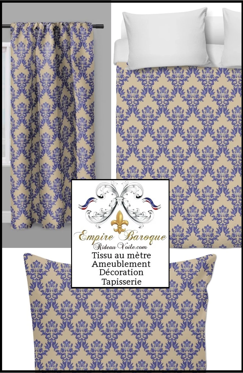 Tissu ameublement mètre Baroque rideau voilage couette Rococo French fabric