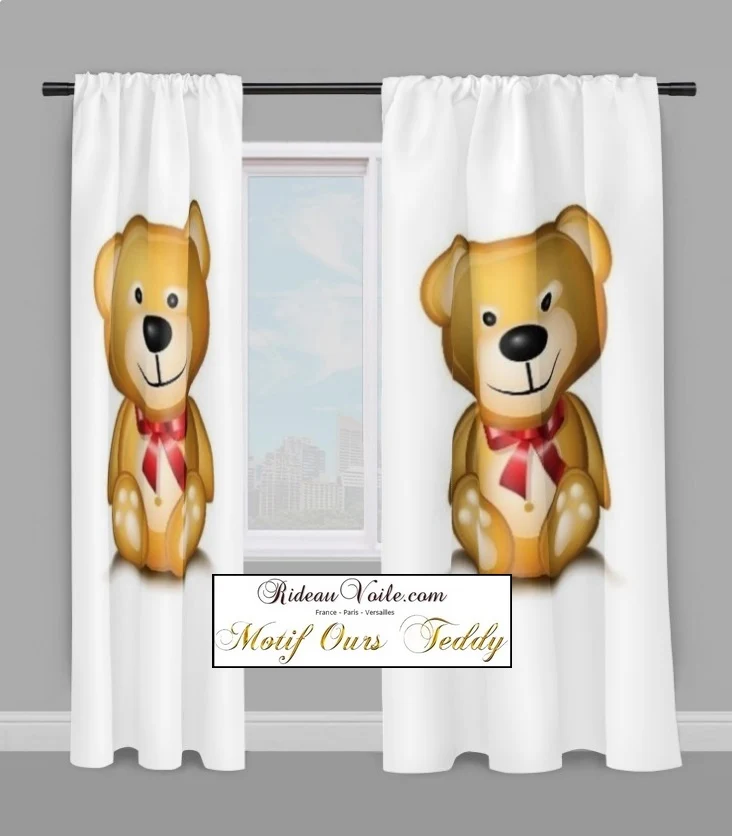 Boutique déco bébé chambre enfant tissu ameublement mètre motif ourson Teddy