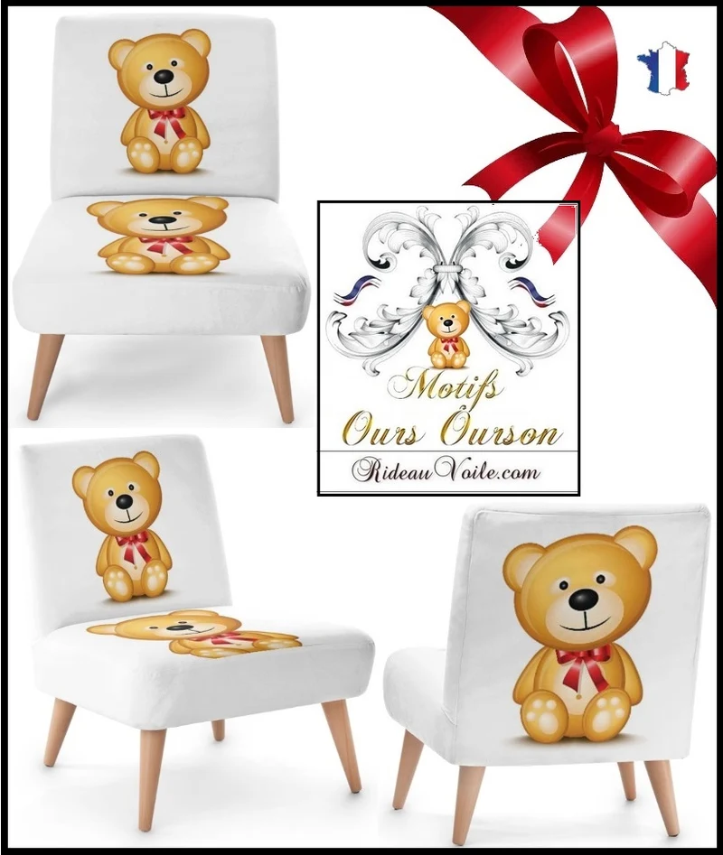 Boutique déco bébé chambre enfant tissu ameublement mètre motif ourson Teddy