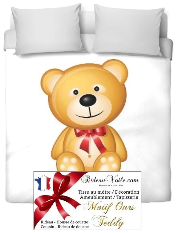 Boutique déco bébé chambre enfant tissu ameublement mètre motif ourson Teddy