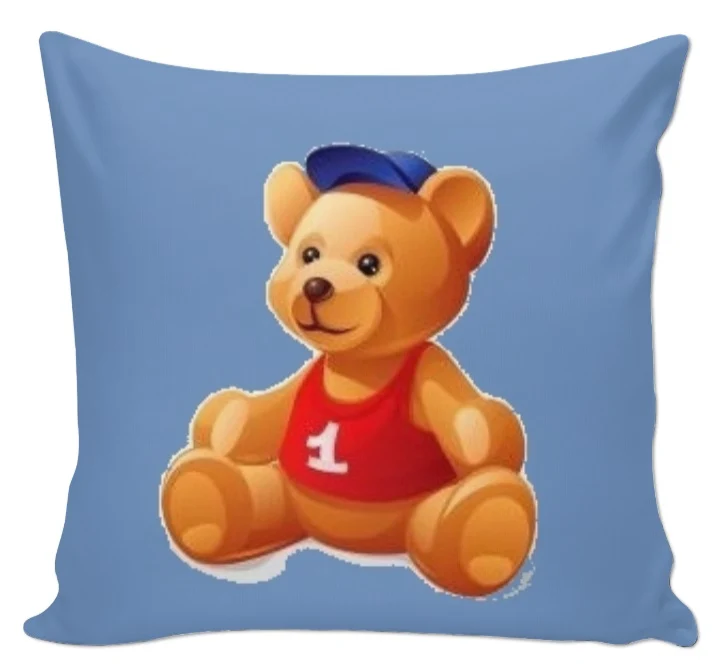 Agencement déco chambre bébé enfant tissu mètre rideau couette imprimé ourson