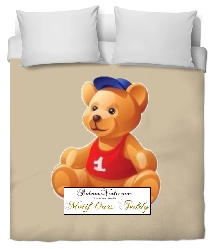 Déco créateur chambre enfant bébé tissu au mètre rideau couette imprimé ourson