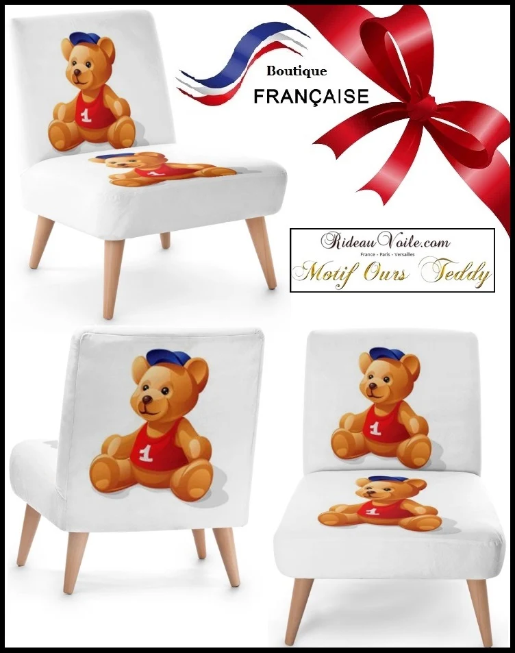 Déco tissu ameublement motif imprimé ours ourson mètre rideau couette voilage