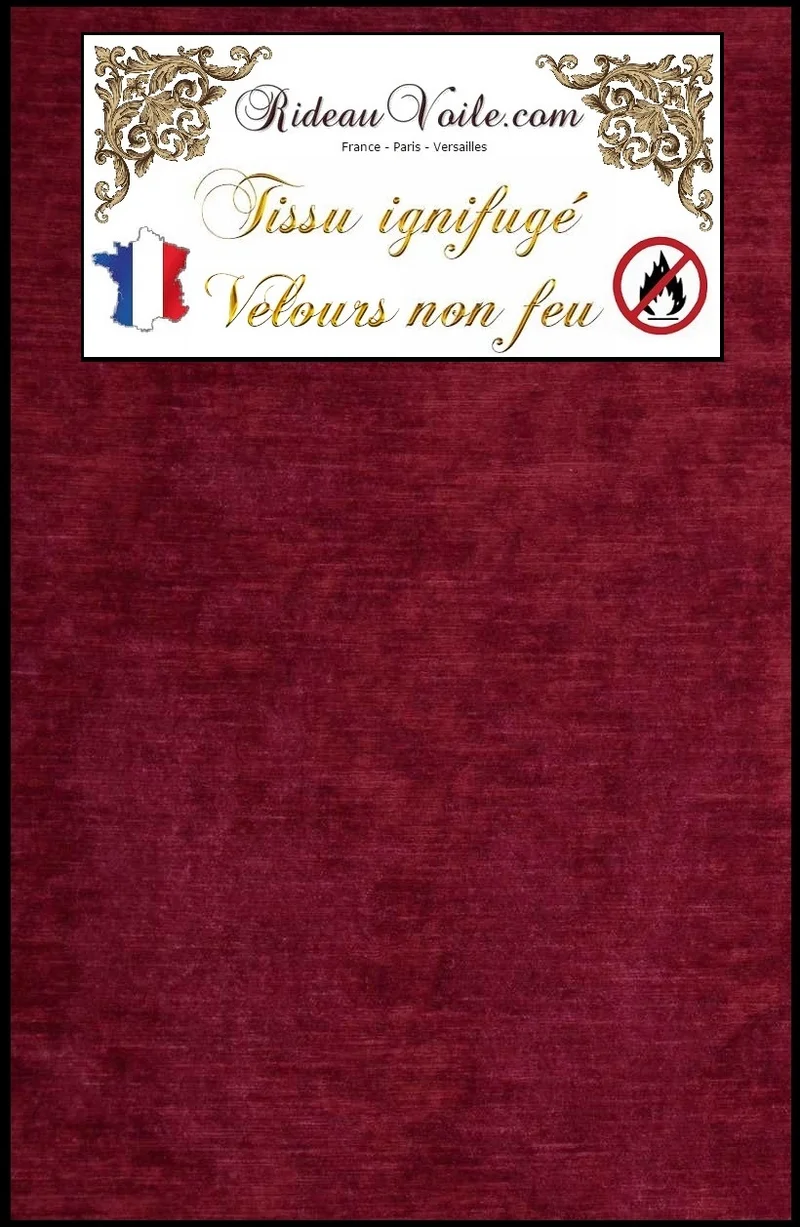 Tissu velours rouge ameublement mètre Ignifugé rideau velvet fabrics fireproof red
