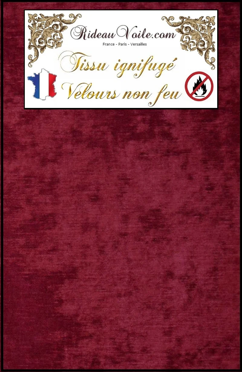 Tissu velours rouge ameublement mètre Ignifugé rideau velvet fabrics fireproof red