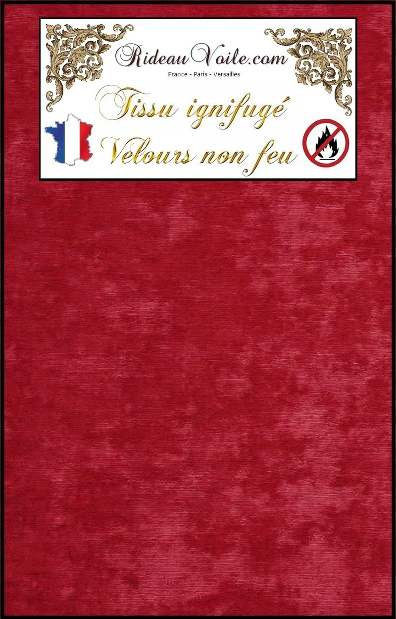 Tissu velours rouge ameublement mètre Ignifugé rideau velvet fabrics fireproof red