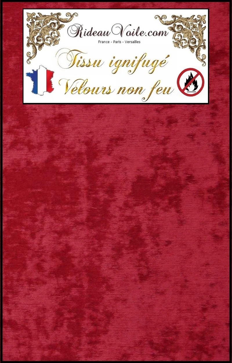 Tissu velours rouge ameublement mètre Ignifugé rideau velvet fabrics fireproof red