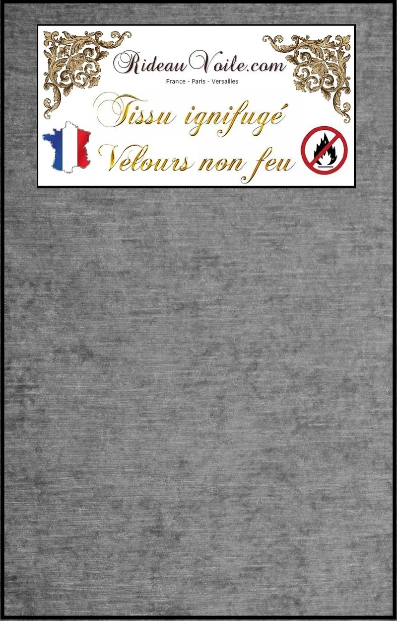 Tissu velours gris ameublement non-feu mètre Ignifugé rideau velvet fabrics fireproof gray