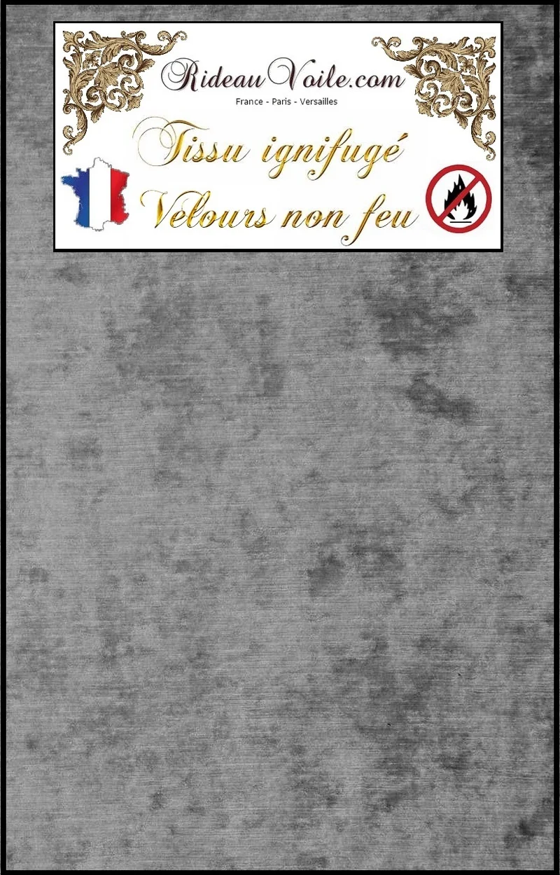 Tissu velours gris ameublement non-feu mètre Ignifugé rideau velvet fabrics fireproof gray