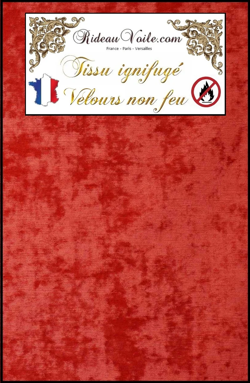 Tissu velours rouge ameublement mètre Ignifugé rideau velvet fabrics fireproof red