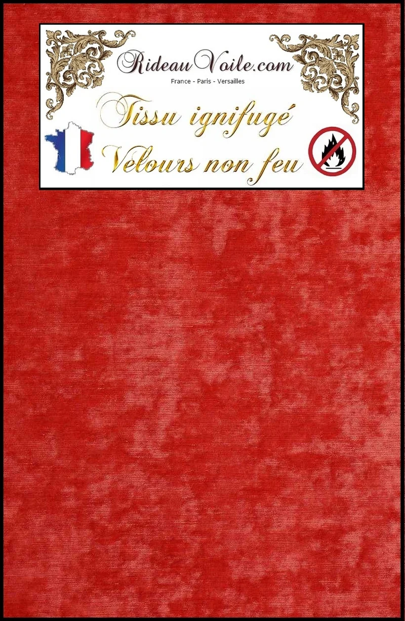 Tissu velours rouge ameublement mètre Ignifugé rideau velvet fabrics fireproof red