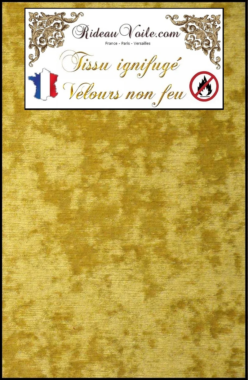 Tissu velours Or ameublement mètre Ignifugé rideau non-feu velvet fabrics fireproof Gold