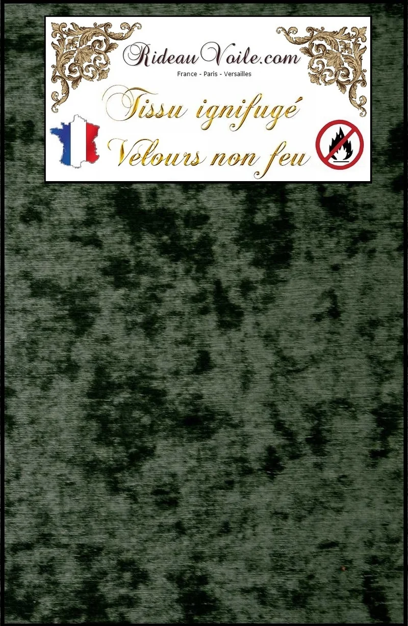 Tissu velours non-feu vert ameublement mètre Ignifugé rideau velvet fabrics fireproof green