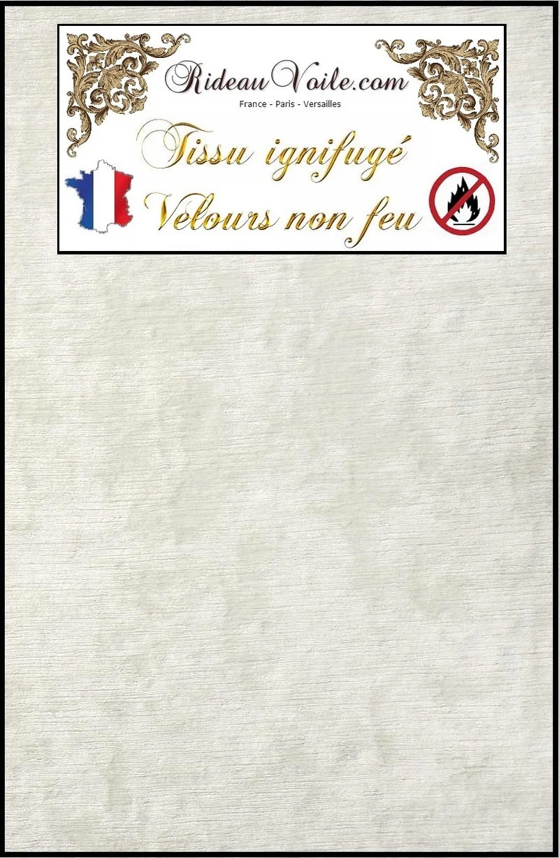 Tissu velours non-feu ivoire ameublement mètre Ignifugé rideau velvet fabrics fireproof
