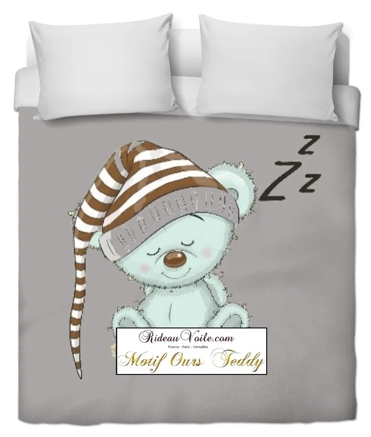 Rideauvoile Tissu ameublement enfant bébé motif ours ourson mètre rideau couette