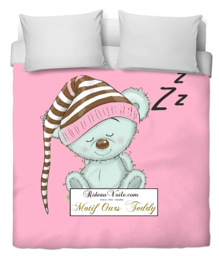 Rideauvoile tissu imprimé animaux enfant motif ours ourson mètre rideau couette