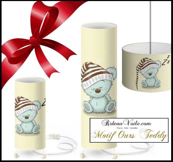 Créateur d'ambiance chambre tissu motif Ourson bébé enfant rideau couette mètre