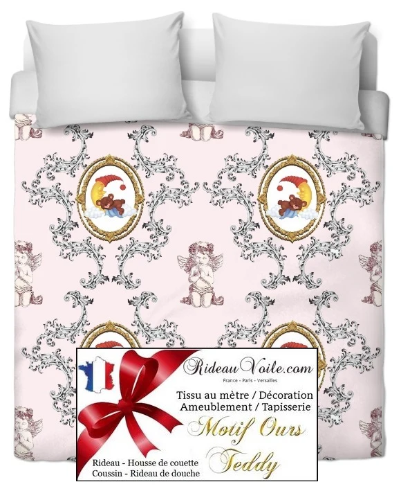 Chambre bébé enfant rideau couette Tissu mètre décoration motif ourson et Anges