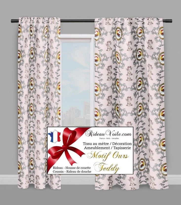Chambre bébé enfant rideau couette Tissu mètre décoration motif ourson et Anges