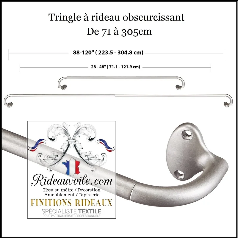 Boutique accessoire Kit tringle barre support pour Finition obscurcissant rideau voilage