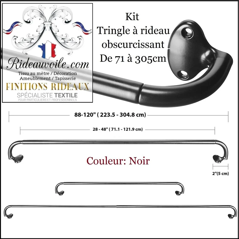 Boutique accessoire Kit tringle barre support pour Finition obscurcissant rideau voilage