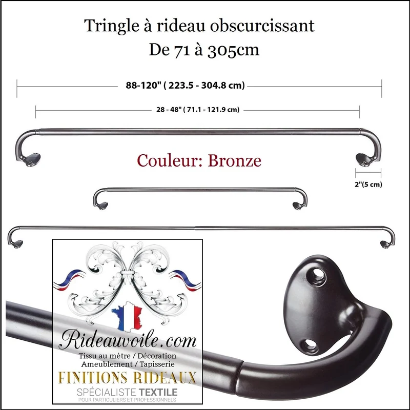 Boutique accessoire Kit tringle barre support pour Finition obscurcissant rideau voilage