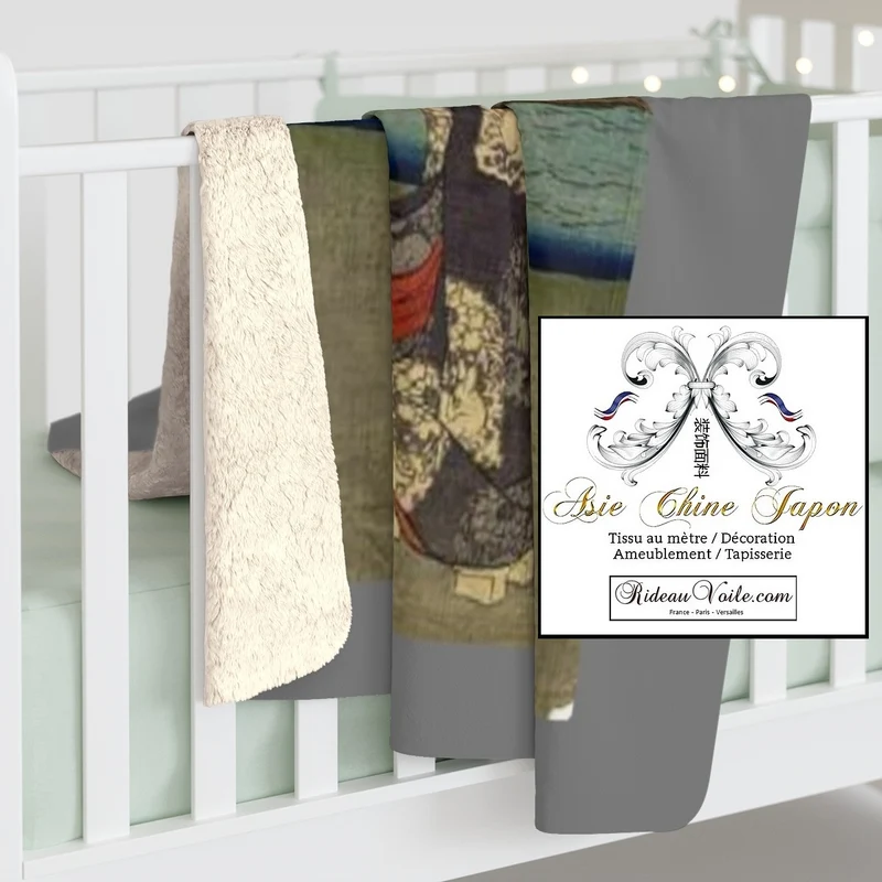 Motif imprimé Japonais Geisha tissu au mètre déco d'Asie occultant ignifugé rideau