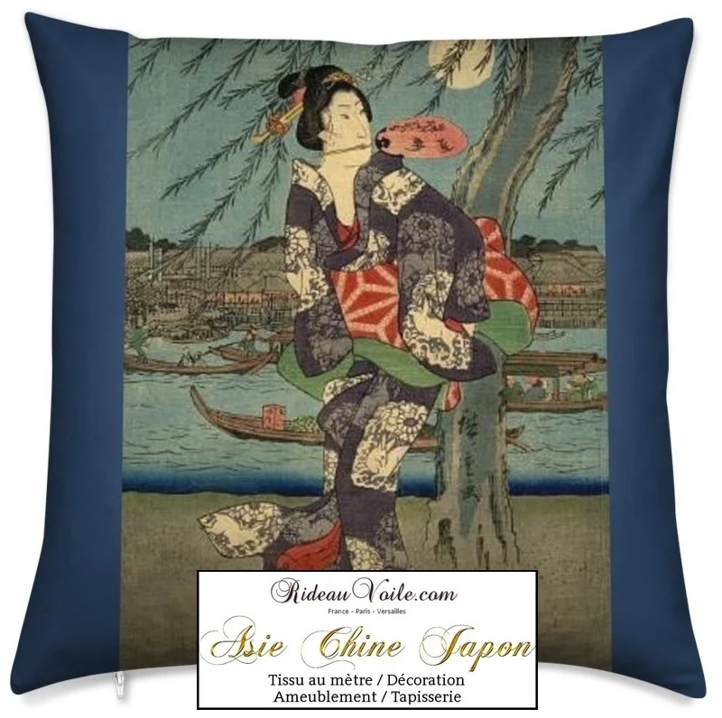 Fabric Japanese meter Geisha pattern Tissu ameublement motif Japonnais au mètre