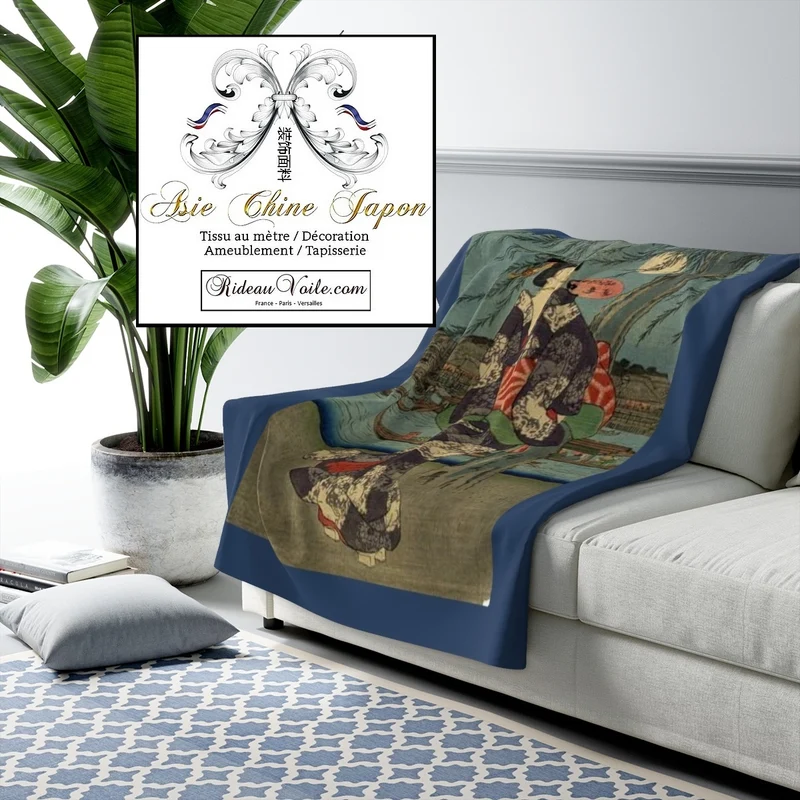 Fabric Japanese meter Geisha pattern Tissu ameublement motif Japonnais au mètre