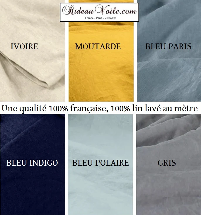 Tissu 100% Lin lavé ameublement au mètre rideaux voilage housse couette coussin